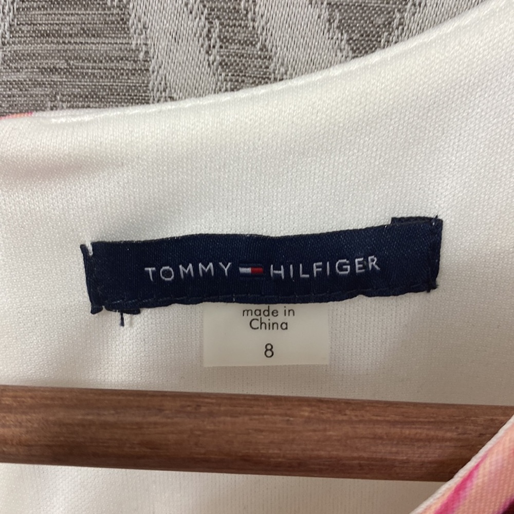 Tommy Hilfiger Sleeveless Cream Shift Dress w/ Pink & Yellow Floral Print Size:8 - Picture 5 of 6
